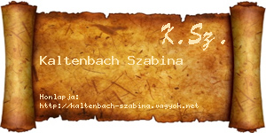 Kaltenbach Szabina névjegykártya